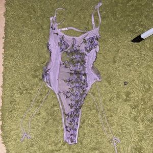 floral sheer body suit